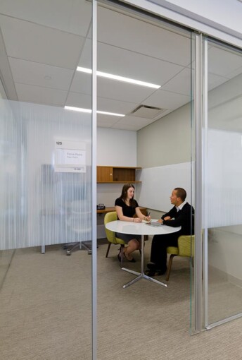 A botanical custom glass Vitracolor Back-Painted on a glassboard in the office of a Consulting Corporate Company by Skyline Design, the industry-leading architectural glass manufacturer.